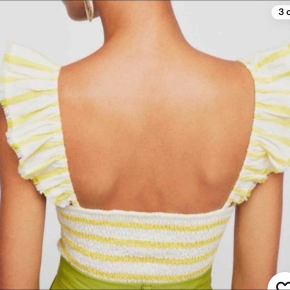 Free People Striped Hyde Top, Smocked, XS - Picture 2 of 5